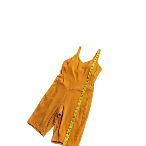 Lululemon Womens Align Onesie, Orange, 8", Nulu, Romper, V-Neck, Size 8 - Picture 6 of 8
